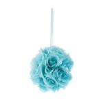8" Artificial Flower Pomander Kissing Ball - Aqua