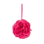 8" Artificial Flower Pomander Kissing Ball - Fucshia