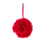 8" Artificial Flower Pomander Kissing Ball - Red