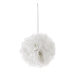 8" Artificial Flower Pomander Kissing Ball - White