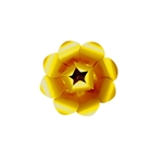 8" Paper Craft Pedal Flower - Metallic Gold