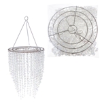 Mega Crafts - 14" x 16" Crystal Chandelier with Acrylic Round Gems - Clear