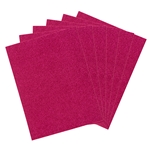 Mega Crafts - 6 pcs 9" x 12" Metallic Glitter EVA Foam Sheet - Fuchsia