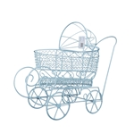 Mega Crafts - 16" Wire Baby Stroller with Moveable Wheels - Blue