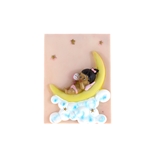 Mega Favors - Ethnic Baby Laying on Moon Poly Resin Plaque - Pink