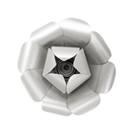 Mega Crafts - 12" Paper Craft Pedal Flower - Metallic Silver
