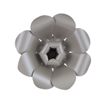 12" Paper Craft Pedal Flower - Silver