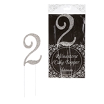 Mega Crafts - Sparkling Rhinestone Number Cake Topper - 2 Silver