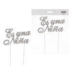 Mega Crafts - Sparkling Rhinestone Spanish Words Cake Topper - Es una Niña