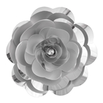 16" Paper Craft Pedal Flower - Metallic Silver