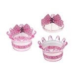 Mega Favors - Acrylic Baby Crown Holder with Top - Pink