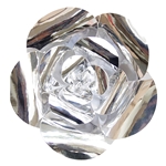 16" Paper Craft Pedal Flower - Metallic Silver