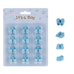 Mega Crafts - 12 pcs Baby Bootie Poly Resin Embellishments - Blue