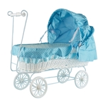 Mega Favors - 16" Baby Wicker Carriage - Blue