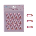 Mega Crafts - 12 pcs Baby Pin Poly Resin Embellishments - Pink