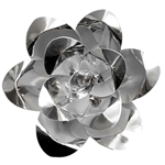 16" Paper Craft Pedal Flower - Metallic Silver