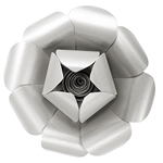 16" Paper Craft Pedal Flower - Metallic Silver