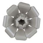 16" Paper Craft Pedal Flower - Silver