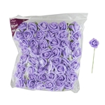 3" EVA Rose Flower with Stem - Lavender /Set of 48