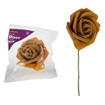 8" EVA Rose Flower with Stem - Gold