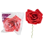 Mega Crafts - 16" EVA Rose Flower with Stem - Red