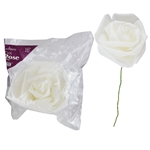 16" EVA Rose Flower with Stem - White