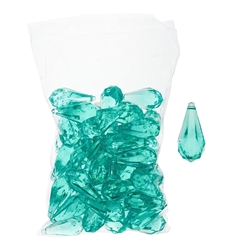 Mega Crafts - 1 Pound Acrylic Decorative Ice Rocks Teardrop - Aqua