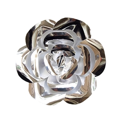 Mega Crafts - 12" Paper Craft Pedal Flower - Metallic Silver