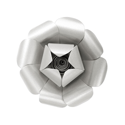 Mega Crafts - 12" Paper Craft Pedal Flower - Metallic Silver
