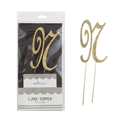 Mega Crafts - Sparkling Rhinestone Letter Cake Topper - N Gold