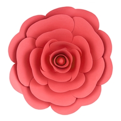Mega Crafts - 16" Paper Craft Pedal Flower - Coral