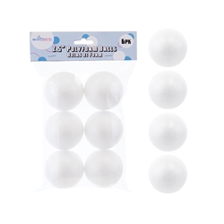 Mega Crafts - 6 pcs 2.5" Poly Foam Craft Ball
