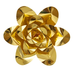 Metallic Gold 16" Handmade Paper Pedal Flower Mega Crafts 1PC